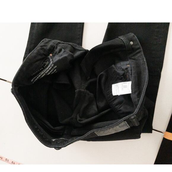 American Eagle Next Level Flex Black Slim Straight Jean 32x32 Stretch frayed hem - Picture 6 of 16